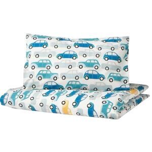 IKEA Rorande Cotton Car Print Toddler Duvet and Sheet Set New